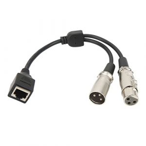 Bewinner Câble adaptateur double XLR 3 broches vers RJ45 femelle 9,8" RJ45 vers XLR mâle et XLR femelle Câble XLR vers RJ45 Câble d'extension réseau pour scène, studio de son (Bewinner151, neuf)