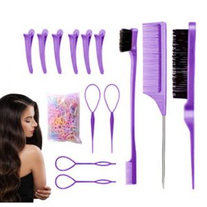 Peignes De Coiffure Pour Femmes,Brosse Lisseuse &Agrave; Poils Naturels - Petite Brosse D&eacute;m&ecirc;lante Portable Outil De S&eacute;paration Pour Salon De Coiffure Femme Fille Tressage (maofen, neuf)