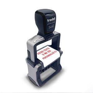 Tampon encreur dateur personnalisable avec votre propre texte - Trodat Professional Line 5440 - Dimension : 48 x 27 mm - 2 + 2 lignes de texte maximum - Date modifiable 4mm - Encre rouge incluse (tampons-bureau, neuf)