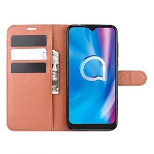 Kezaizhe Coque for Alcatel 1S 2020 Housse en Cuir PU TPU Magn&eacute;tique Protection &eacute;tui for Alcatel 1V 2020 / 3L 2020 / 3V 2020 Telephone Portable Portefeuille Fonction Support (Brown) (Shenpai, neuf)
