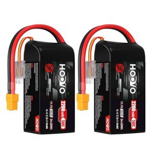 Lot de 2 batteries LiPo 3S - 2200 mAh - 11,1 V - 50 C - SoftCase - Avec fiche XT60 - HOOVO pour voiture radiocommand&eacute;e 1:14 - Pour voiture, camion, h&eacute;licopt&egrave;re (Hoovo Store, neuf)