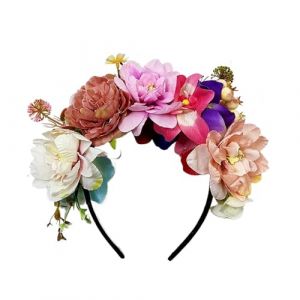 YZDKR Rose Bandeau for Femmes Romantique Rouge Lunette Cheveux Cerceau Bandes de Cheveux Filles Mariage Bandeau Cheveux Accessoires pour Femmes Filles Accessoires de Cheveux(Color1) (Q2001Hc, neuf)