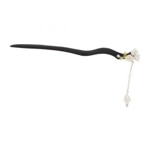 Veemoon &Eacute;pingle &agrave; Cheveux Chinoise Orn&eacute;e De Pompons Floraux B&acirc;tonnet &agrave; Cheveux Vintage Bois Pour Chignon Lat&eacute;ral Asiatique Pour Costume Hanfu (lucy Liu, neuf)