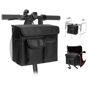 Boczif Sac pour scooter de mobilité - Sac de rangement pour scooter électrique avec poche pour ordinateur portable de 35,6 cm et porte-gobelets pour fauteuil roulant et déambulateur (sac pour scooter (Wdmtree, neuf)