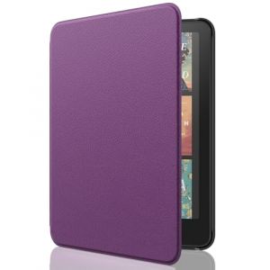 MoKo &Eacute;tui Compatible avec 7" Kindle Paperwhite (12e G&eacute;n&eacute;ration-2024) and Kindle Colorsoft Signature Edition 2024, Etui l&eacute;ger avec Auto Wake/Sleep pour Kindle Paperwhite 2024, Violet Fonc&eacute; Litchi (Amoi Channel, neuf)