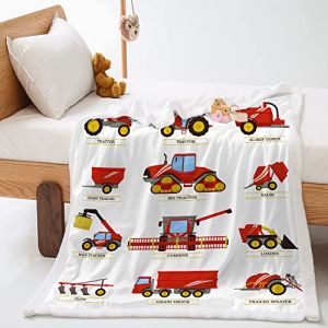 Highdi Couverture Polaire Hiver, Voiture Imprimer Plaid Douillet, Couverture de Canapé Réversible, Couvre-Lit en Peluche, Couverture Moelleuse pour Adultes et Enfants (Camion,130x150cm) (Highdi, neuf)