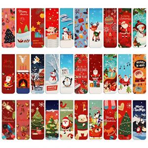 MWOOT 30 Pi&egrave;ces Marqueur Bookmark Magn&eacute;tique de No&euml;l,Clip Page Marque-page Magn&eacute;tique P&egrave;re No&euml;l Interessant,Aimant Marque Page pour Enfants &Eacute;cole Familie &Eacute;tudiants Lecture Fournitures(30 Modes,2x6cm) (vetpw, neuf)