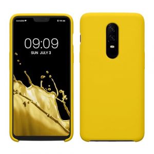 kwmobile Housse Compatible avec OnePlus 6 Coque - Housse de téléphone Protection Souple en TPU Silicone - Jaune radieux (SX-Commerce, neuf)
