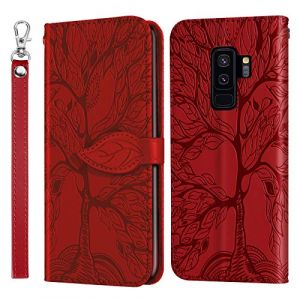 JayModCase Coque pour Samsung Galaxy S9+ / S9 Plus, &Eacute;tui en Cuir PU Antichoc avec Rabat, Support et Fentes pour Cartes, Pochette de Portefeuille Cuir pourSamsung Galaxy S9+ / S9 Plus - Rouge (Hailian EU Store, neuf)