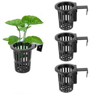 QoTang 4 Pi&egrave;ces Support de Plante D'aquarium,Support Mural pour D'aquarium Pots de Fleurs en Plastique Aquatiques Suspension pour Plantes Aquaponiques Aquascape Dekorationen (QoTang, neuf)
