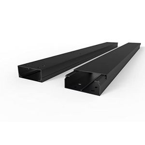 SCOS Smartcosat Goulotte de câble vissable en plastique PVC pour montage en saillie, rail de câble, canal électrique 100 x 40 x 2000 mm, 5 pièces de 2 m de large x H x L, graphite noir (CILSON Official France, neuf)