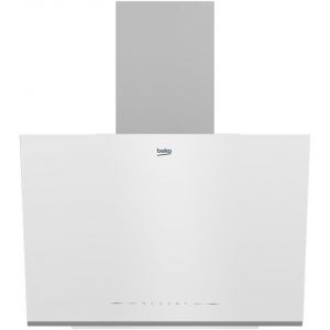 Beko Hotte d&eacute;corative 60 cm, 3 vitesses +1 intensive, capacit&eacute; de 220 &agrave; 720 m&sup3;/h, filtre &agrave; charbon, verre blanc, (recyclage interne et extrnal) contr&ocirc;le tactile, BHCA66741BWHSE (MK TRADE SIA, neuf)