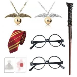 ZXTGBQ 10 Pcs Costume de Magicien Enfant, Baguette Magique, Costume Magicien Kit, Ensemble de Halloween Deguisement Cape, Kit d'accessoires D&eacute;guisement pour Halloween F&ecirc;te Carnaval Party No&euml;l (ZXTGBQ, neuf)