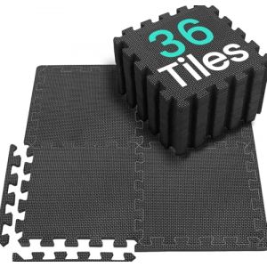Lot de 36 tapis de protection de sol - 31 x 31 cm - Tapis de sport en EVA - Antid&eacute;rapant - Pour salle de fitness et appareil de fitness - Protection contre les chutes - Pour l'ext&eacute;rieur et la piscine (ZHIAOTECK-fr, neuf)