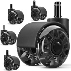 SaiXuan Lot de 5 roulettes pour Chaise de Bureau, 11 x 22 mm Roues Pivotantes &agrave; 360&deg;, Silencieuses et sans Rayures, pour Sols Durs, Parquet, Tapis et Stratifi&eacute;, Pas Besoin de Tapis de Protection (GLOBAL OUTDOOR PRODUCTS SUPPLIER S.R.L., neuf)