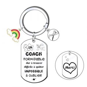 KJKJKJ Porte-cl&eacute;s Personnalis&eacute; pour Coach,Cadeau pour Coach Sportif Porte-cl&eacute;s Coach foot cadeau coach sportif Homme coach sportif Femme cadeau coach basket (3) (yiwushimafendianzishangwuyouxiangongsi, neuf)