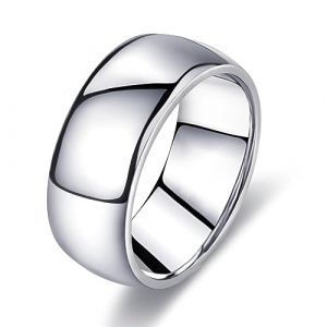 FUNEIA Bague Homme Femme Argent Acier Inoxydable Bague Alliance Anneau de Mariage Simple et Poli Bague de Fian&ccedil;ailles Largeur de 1-8mm Bijoux Bague Fille Ado Taille 52/54/57/60/62/65/67 (Anlsen, neuf)