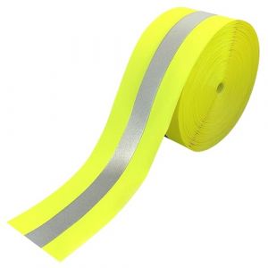 MARARDI Bande Réfléchissante pour la Couture - [20 Mètres x 50 mm] non Adhésif [Jaune Fluo] Ruban D'avertissement Réfléchissant 100% Polyester - Ruban de Sécurité Haute Visibilité - Réfléchissant ≥300 (MARARDI, neuf)