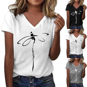 Gilet sans Manche, T-Shirt Blanc À Manches Courtes Tee Shirt Femme Cotton Col V T Shirts Tshirt Été Imprimé Tournesol Hauts Teeshirt Grande Taille Chic Et Élégant Tunique (ChaoWenMao, neuf)
