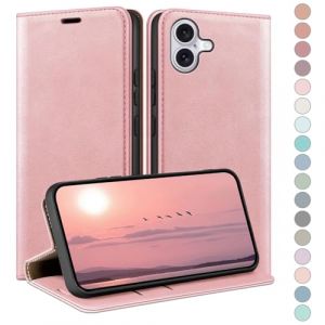 HUOUH Coque pour iPhone 16 Plus 6.7" avec RFID Blocage Etui &agrave; Rabat en Cuir de Premium,Fentes pour Cartes,Coques de Case,Cover &agrave; Rabat pour Apple 16 Plus Portefeuille Or Rose (BOZAN LIMITED, neuf)