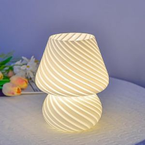 YATOSEEN Lampe de Table Champignon, Lampe de Bureau en Verre LED, Lampe d'ambiance USB 3 Couleurs en Forme de Champignon avec t&eacute;l&eacute;commande pour Salon, Chambre &agrave; Coucher, Bureau (Atozon-EU, neuf)