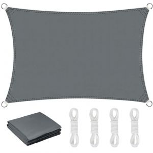 AFXXE Voile D'ombrage, Voile Ombrage 3x4m Rectangulaire, Toile Ombrage Imperméable Offre Une Protection Contre Les UV, Voiles d'ombrage pour Patio Être Applicable Jardins, Balcon et pergola(Gris) (YVONNEL LTD, neuf)