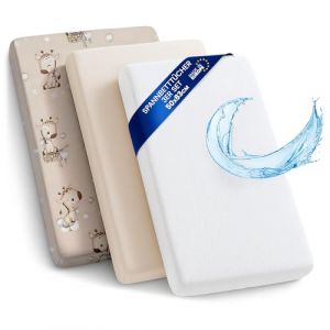 Drap Housse Cododo pour Nacelle Ensemble de 2 Draps Lot de 3 : 50x83 cm avec Protege Matelas Impermeable - Alese Bebe Compatible avec Berceaux Landeau Couffin et Poussette Enfant 50 x 83 (ASE Sp&oacute;łka Akcyjna, neuf)