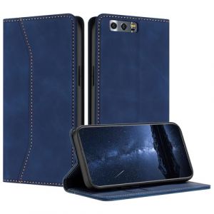 Mo-Beauty Coque Compatible avec pour Huawei Honor 9, Etui Protection pour Huawei Honor 9, Housse Premium en Cuir PU Portefeuille Rabat Clapet Case, Pochette Flip Magn&eacute;tique &Eacute;tui Case Coque Cuir (Bleu) (Mo-Beauty EU Store, neuf)