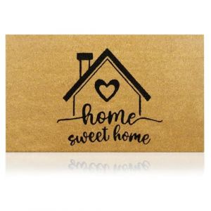 Paillasson Home Sweet en Fibre de Coco - 70x40cm - Tapis de Porte de Bienvenue, Surface Antid&eacute;rapante PVC & Fibre de Coco - Entr&eacute;e Maison, Couloirs, Portes - Accessoires Maison-Original & Minimaliste (Amaru Door Mats, neuf)