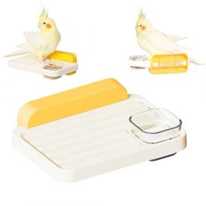 Perchoir Perroquet, Mangeoire Oiseaux sur Pied, Cage Perroquet Accessoires avec 1 Bol d'alimentation, Jouet Perroquet pour Les Petits Animaux de Compagnie Tels Que Les Oiseaux et Les Hamsters (Myanstore, neuf)