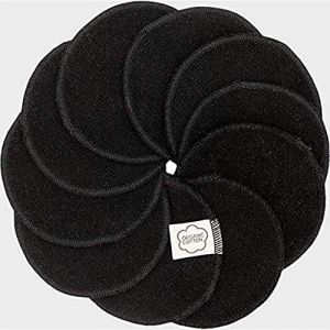 ImseVimse Lot de 10 disques de coton démaquillage lavables (Noir) (Sportartikel24, neuf)