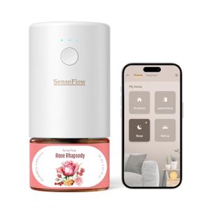 SenseFlow Diffuseur Huiles Essentielles Parfum Maison Smart WLAN SF101S, Ultrasonique Sans Eau, 100 % Végétal, Aromathérapie 120 Jours, pour Maison, Hôtel Jusqu’à 100 ㎡ - Rhapsodie de Rose (SenseFlow, neuf)