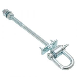 Crochet de balançoire D M12 - 272 mm - Charge maximale : 120 kg - Pour aires de jeux publiques - En acier plat de 5 mm - Avec galvanisation à chaud - Pour sièges de balançoire, balançoires (TRIBECCO, neuf)