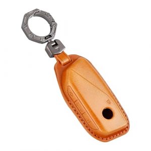 OFF WE GO Coque de Clé Etui Cles en Cuir Boitier Clé de Voiture pour BMW X1 X4M X5 X6 X7 2er 3er 5er 7er iX/i4/i7 XM Voiture Clé à Télécommande Protecteur avec Porte-clés Accessoire clé Voiture,Marron (OFF WE GO, neuf)