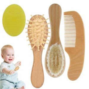 Ensemble De Soins Des Cheveux De B&eacute;b&eacute; : Brosse D&eacute;licate Pour Le Cuir Chevelu, Peigne &Agrave; Poils Doux, Outil D&eacute;tendant Pour B&eacute;b&eacute;, Design Compact Pour Les Soins | Accessoire Utile Pour Capell (xiaguodz, neuf)