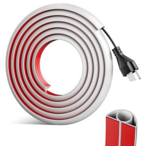 Cache Cable Sol, Flexible Goulotte Passe C&acirc;ble Sol 2 m x 2CM PVC Cache Fil &Eacute;lectrique Sol Auto-Adh&eacute;sif, Petit Canal de C&acirc;ble Flexible Protege Cable Cache Cable pour Bureau Maison Tous Les C&acirc;bles (YAOSHENGXINCAI, neuf)