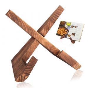 Tenbrachian Support Livre de Cuisine, Porte Livre de Recette en Bois, Porte-Livres de Cuisine en Boiss, Support Tablette Pr&eacute;sentoir Livres, Supports pour Recettes Tablettes(Marron) (Shenzhen Low Head Struggle Trading Co., Ltd., neuf)