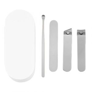 Lot de 4 coupe-ongles coudés avec lime à ongles en acier inoxydable facile à utiliser pour adultes et personnes âgées (KAIlaicia, neuf)