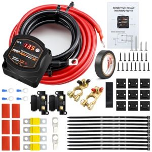 5M Waterproof Split Charge Relay Kit，12V 140amp Dual Battery Isolator For Truck Caravan Yacht Battery Controller Voltage Sensitive With Led Screen Display (Ixitzeroz OU, neuf)