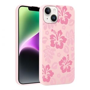Knrlqim Coque pour iPhone 14 /iPhone 13 6.1", Aesthetic Fleur Hibiscus Motif Design &Eacute;tui Housse, Souple Silicone TPU Antichoc Resistante Protection Case pour Fille Femmes, Rose (KIERAN MCCANN, neuf)