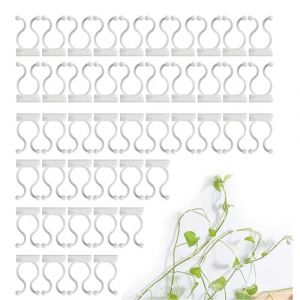 100 Pièces Clips Plantes Auto Adhésifs, Crochet Fixateur Murale Vigne Vert,Clip de Support pour Plantes Grimpantes,Mur Vigne Invisible Fixateur Mural Support pour Jardin Vignes Organisation,Blanc (DEUKAM, neuf)