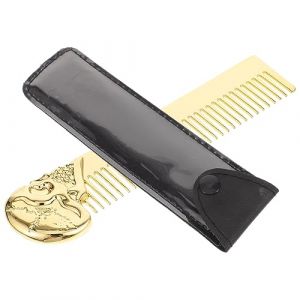 Beaupretty coiffeur trousse peigne large démêler style boucles poil porter peigne à moustache homme support de garde de tondeuse brosse hommes peigne texturé brosse à barbe Alliage de zinc (lorianca, neuf)