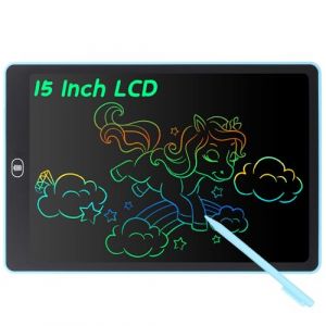 Coolzon Tablette d'&eacute;criture LCD Color&eacute; Tablette Graphique de Dessin 15 Pouces pour Enfants, Tableau Dessin Portable Effa&ccedil;able, Planche &agrave; Dessin num&eacute;rique Jouet Educatif pour Gar&ccedil;on Fille, Bleu clair (LauraGood, neuf)