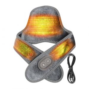 Gihioue Coussin chauffant pour la nuque - Appareil de massage alimenté par USB - Coussin chauffant électrique - Pour la relaxation musculaire des épaules, les femmes, les hommes, la maison, le bureau (abola, neuf)