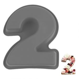 YXHZVON Moule &agrave; G&acirc;teau Number 2, Moules Chiffre Cake, Grands Moules &agrave; G&acirc;teau 3D en Silicone, Moules &agrave; Forme Sp&eacute;cifique Forme de Chiffre Convient pour Anniversaires, F&ecirc;tes (Gris) (Yxhome, neuf)