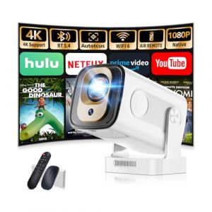 [App intégrée] Vidéoprojecteur 2025 Upgraded Videoprojecteur 1080P FHD 4K, Mini Projecteur Portable Dual Contrôle avec Android 180° Rotation,Projecteur WiFi 6, BT5.2,PC/USB/TV avec HDMI,Blan (MECCANICA CAMPANA S.R.L., neuf)
