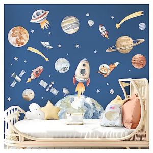 DEKO KINDERZIMMER Graz Design DK1133-05 Sticker mural pour chambre de b&eacute;b&eacute; Motif plan&egrave;tes et &eacute;toiles Motif fus&eacute;es (X-TRIBAL, neuf)