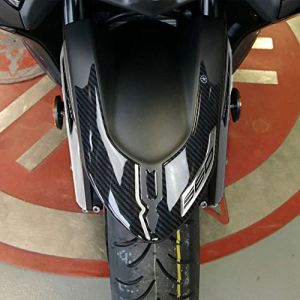 labelbike - Autocollant-Sticker Gel 3D Garde-Boue Scooter Compatible Yamaha Tmax 560 &agrave; partir de 2020 - Carbone Argent (labelbike, neuf)
