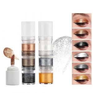 Silver Smokey Fard à paupières liquide, paillettes métallisées, longue durée, imperméable, doré, noir, diamant, liquide, nacré, noir fin, noir fumé, surligneur (SuiXingKeJiShop, neuf)