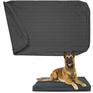 Exquilnova Housses pour lit de chien, housse de rechange pour lit de chien, housse imperm&eacute;able et amovible pour coussin de chien avec fermeture &eacute;clair pour matelas de chien, seulement la housse (Noir (Wuquan, neuf)